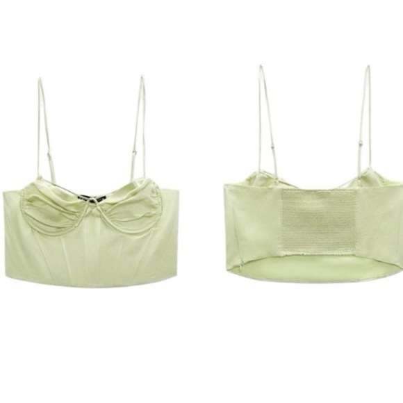 Zara Green Satin Corset Top - Picture 3 of 4